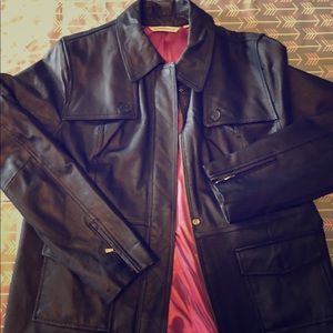 Isaac Mizrahi Live! black leather jacket Size 12